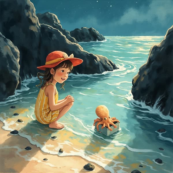 Ilustrace k pohádce Barvy, které odplavou
