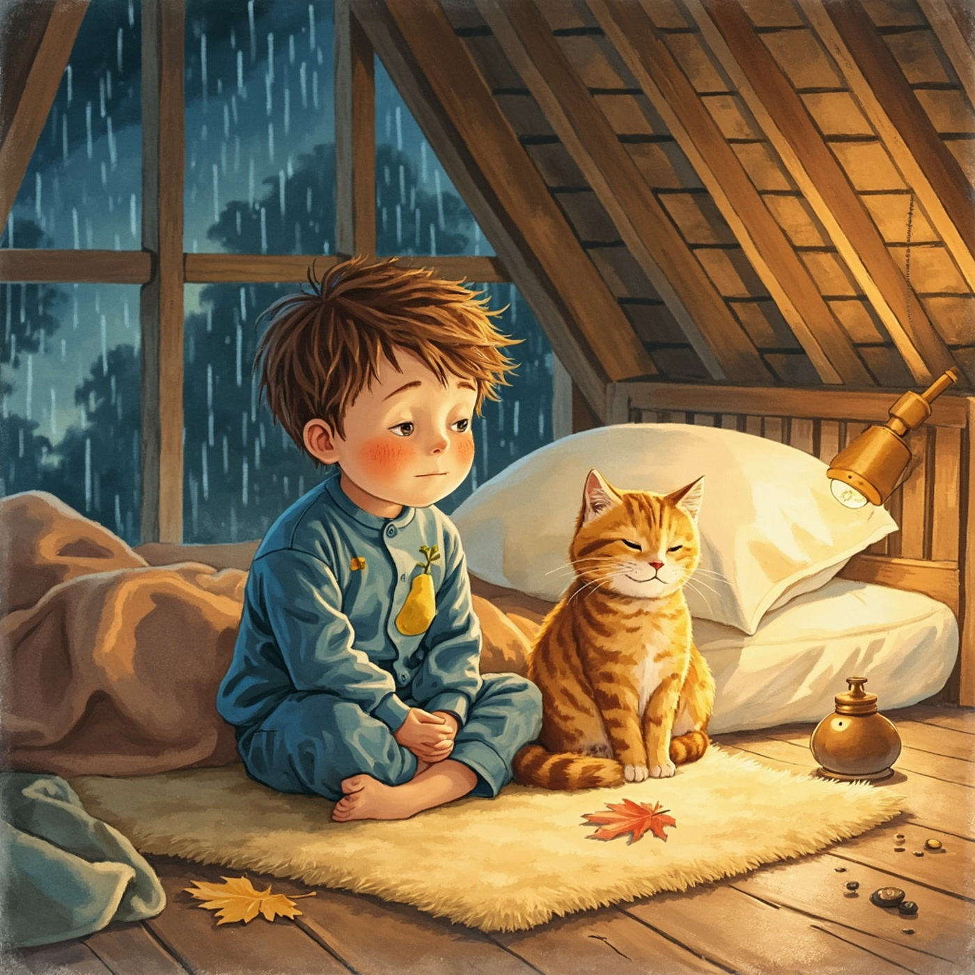 Ilustrace k pohádce Místečko pro noční zvuky