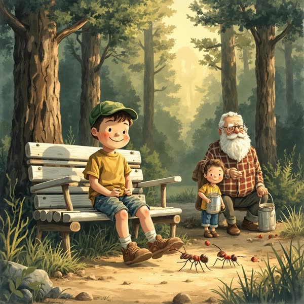 Ilustrace k pohádce Provázek u mraveniště