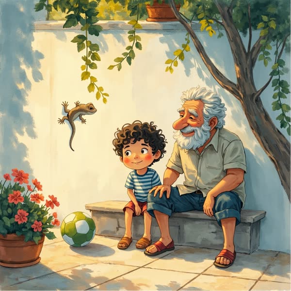 Ilustrace k pohádce Prstíky na bílé zdi