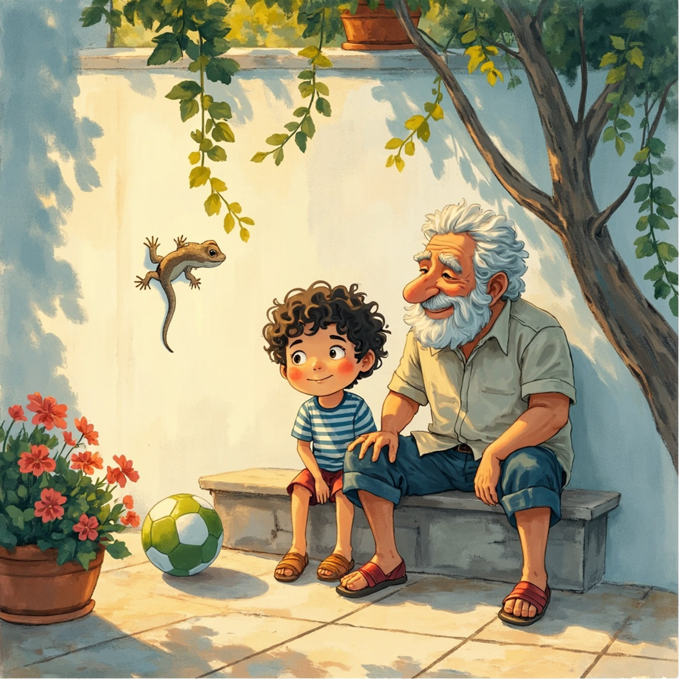 Ilustrace k pohádce Prstíky na bílé zdi