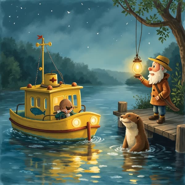 Ilustrace k pohádce Stehy přes řeku
