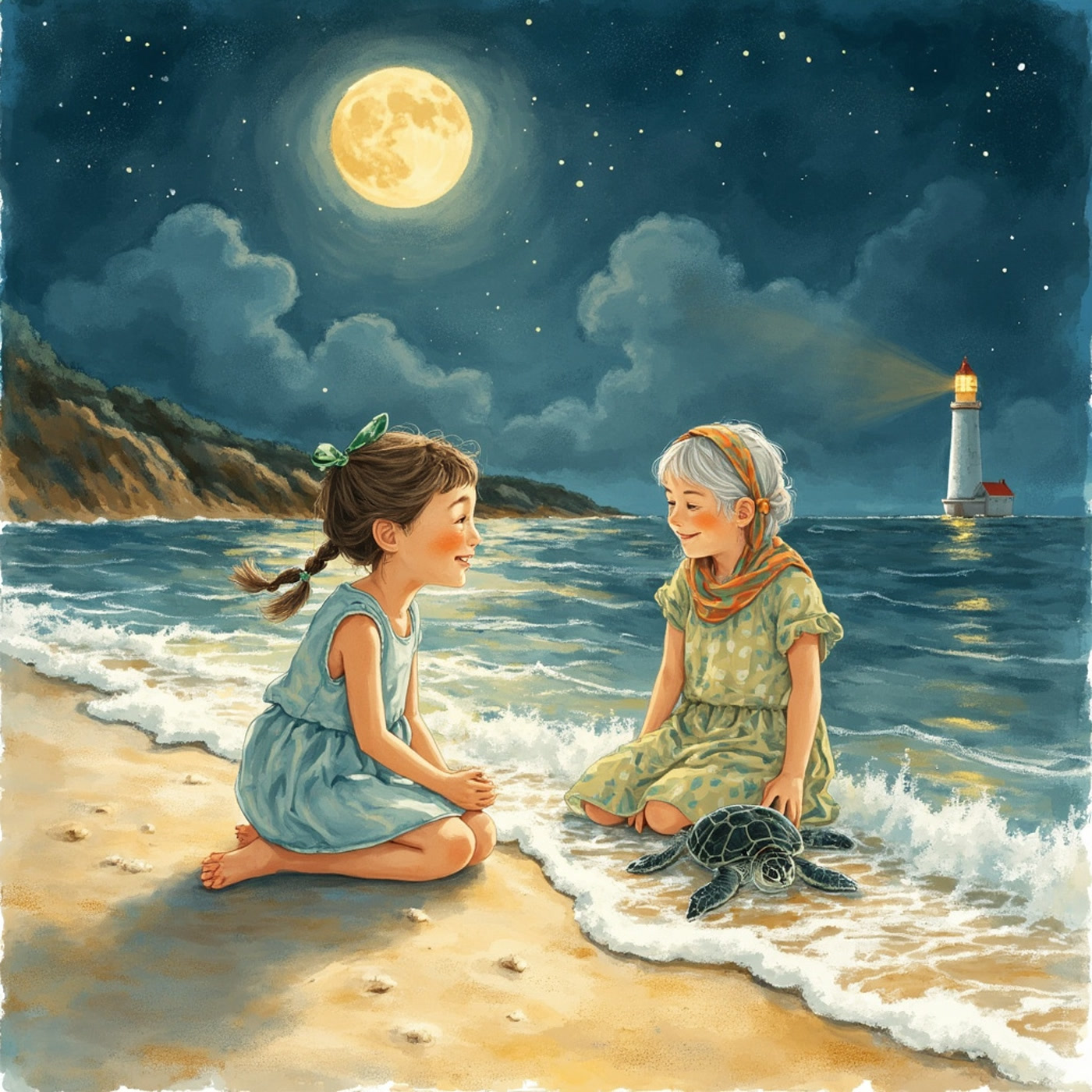 Ilustrace k pohádce Tři vlny pro Elu